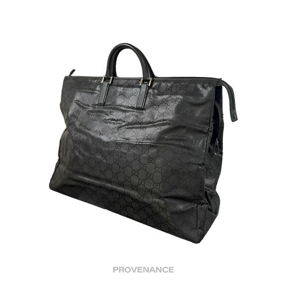 🔴 Gucci Large Travel Tote Bag  - Black GG Nylon Canvas - Picture 3 of 14